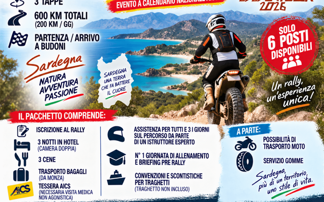 AICS ACADEMY AL SARDEGNA LEGEND RALLY DAL 23 AL 25 OTTOBRE 2026 ! 